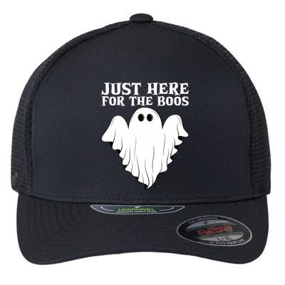 Just Here For The Boos Funny Ghost Flexfit Unipanel Trucker Cap
