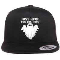 Just Here For The Boos Funny Ghost Flat Bill Trucker Hat