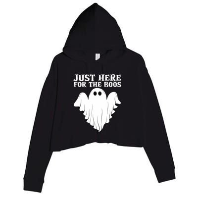 Just Here For The Boos Funny Ghost Crop Fleece Hoodie