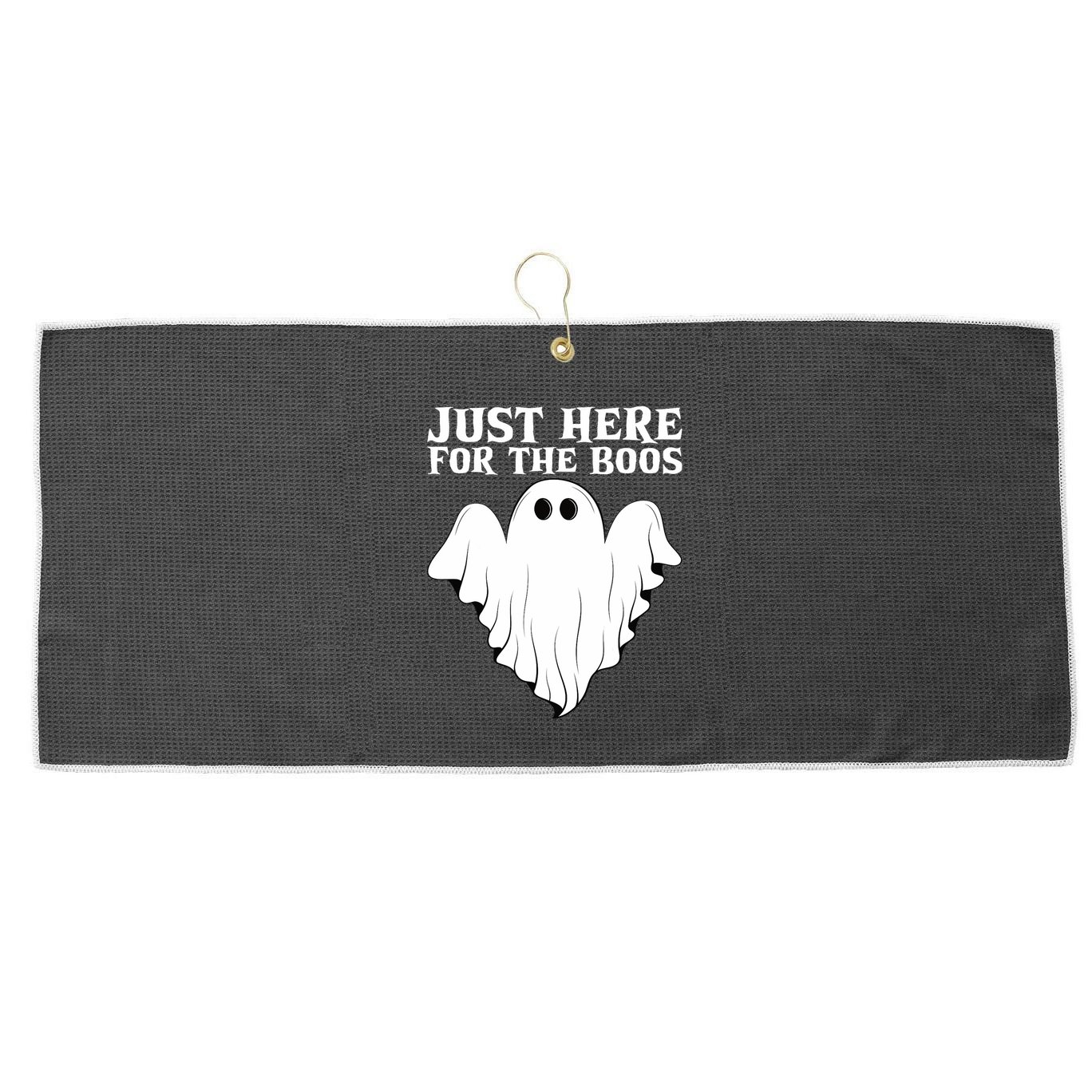 Just Here For The Boos Funny Ghost Large Microfiber Waffle Golf Towel