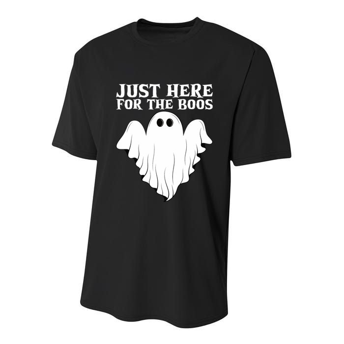 Just Here For The Boos Funny Ghost Youth Performance Sprint T-Shirt