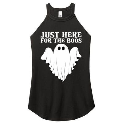 Just Here For The Boos Funny Ghost Women's Perfect Tri Rocker Tank
