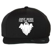 Just Here For The Boos Funny Ghost Wool Snapback Cap