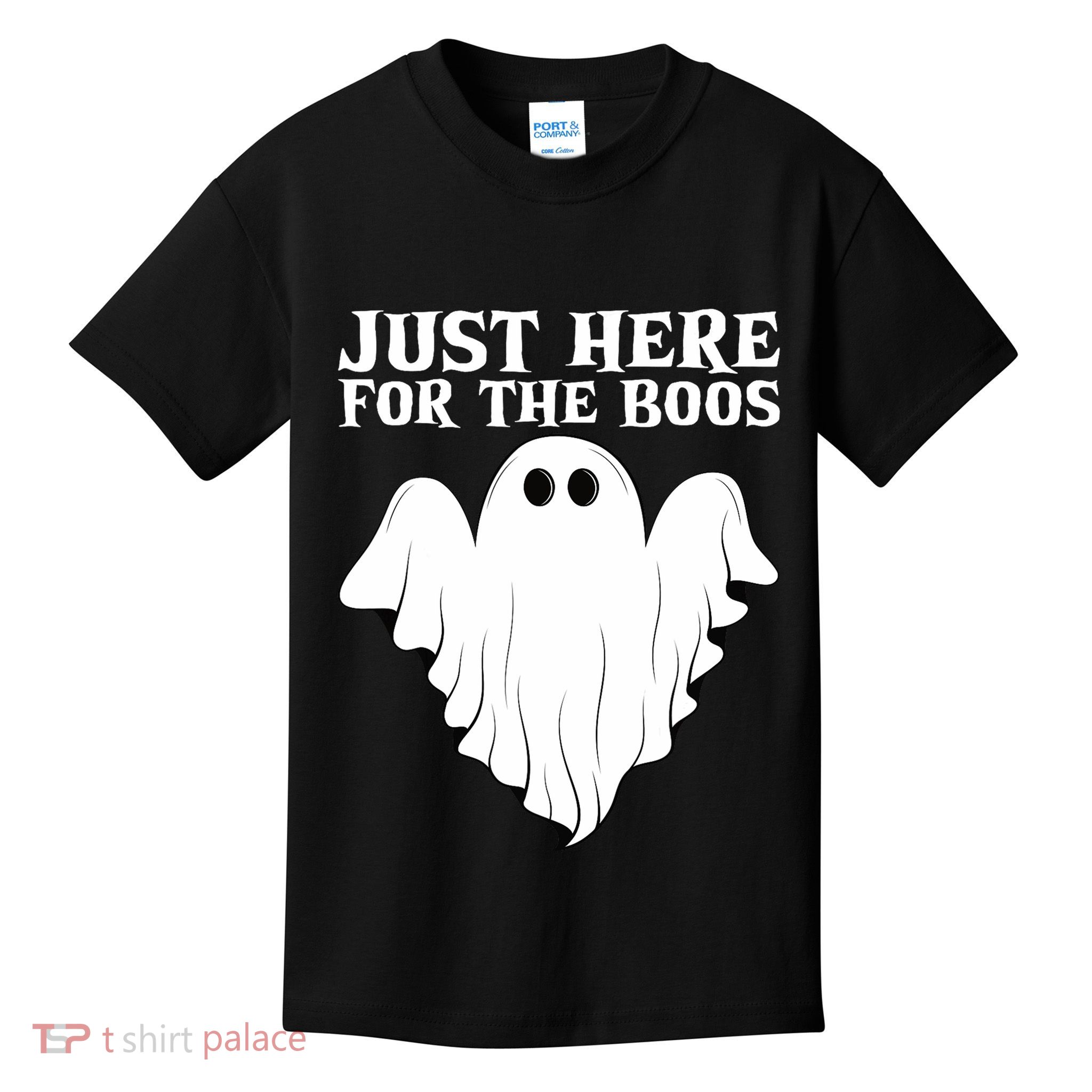 Just Here For The Boos Funny Ghost Kids T-Shirt