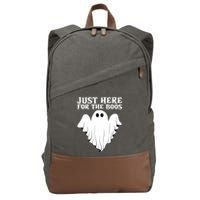 Just Here For The Boos Funny Ghost Cotton Canvas Backpack