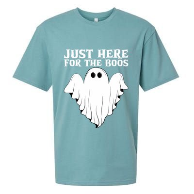 Just Here For The Boos Funny Ghost Sueded Cloud Jersey T-Shirt