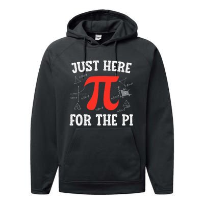 Just Here For The Pi Happy Pi Day Math Teacher Performance Fleece Hoodie