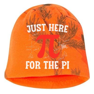 Just Here For The Pi Happy Pi Day Math Teacher Kati - Camo Knit Beanie