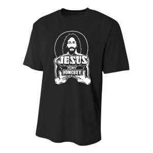 Jesus Homeboy Funny Christian Youth Performance Sprint T-Shirt