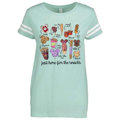 Just Here For The Snacks Enza Ladies Jersey Football T-Shirt