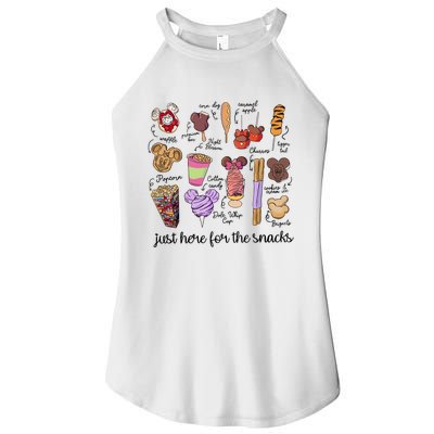 Just Here For The Snacks Women’s Perfect Tri Rocker Tank