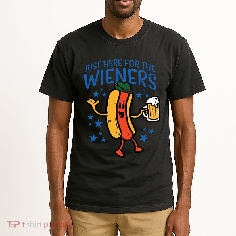 Just Here For The Wieners Hotdog Funny Oktoberfest Tall T-Shirt