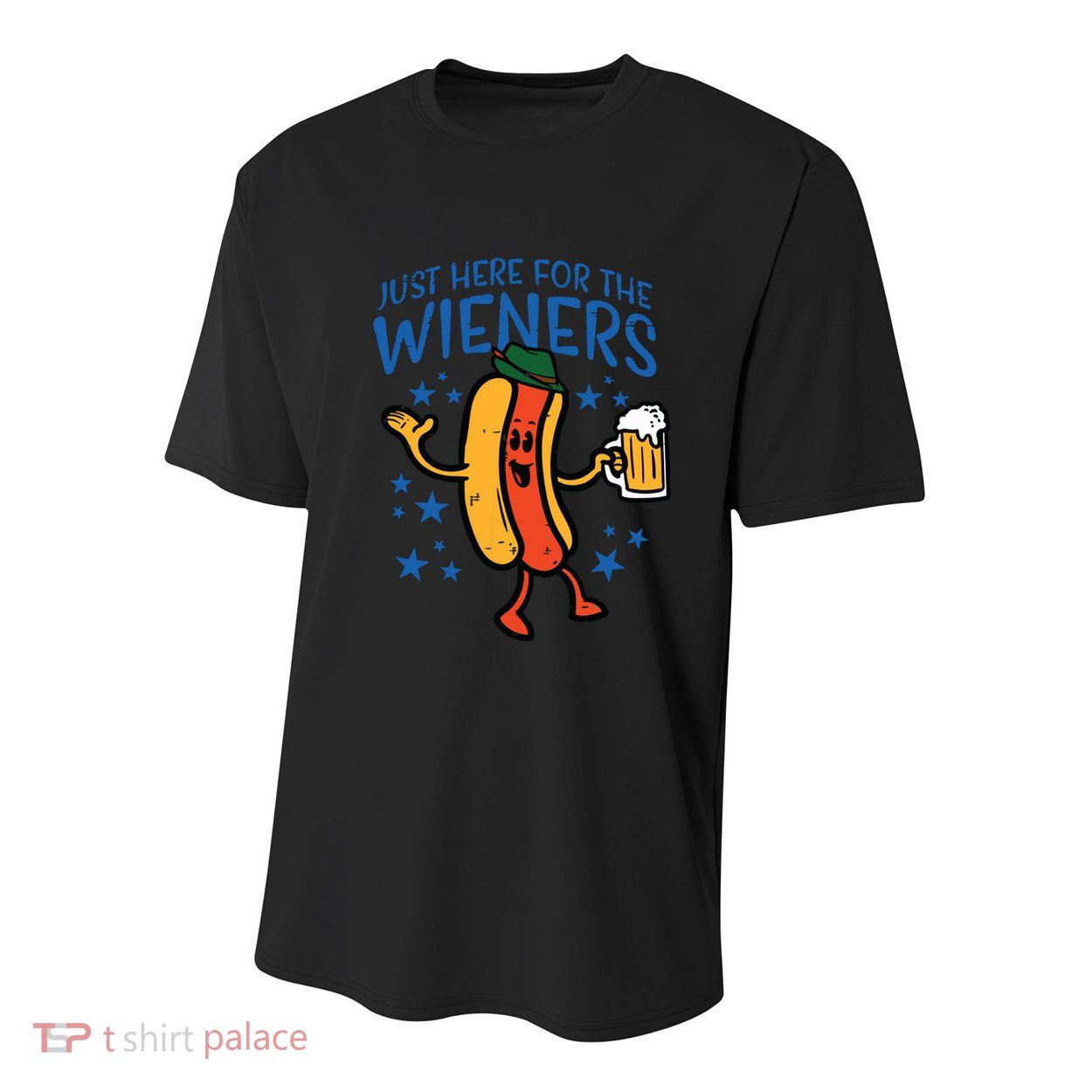 Just Here For The Wieners Hotdog Funny Oktoberfest Youth Performance Sprint T-Shirt
