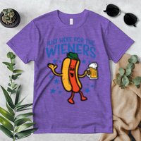 Just Here For The Wieners Hotdog Funny Oktoberfest Premium T-Shirt