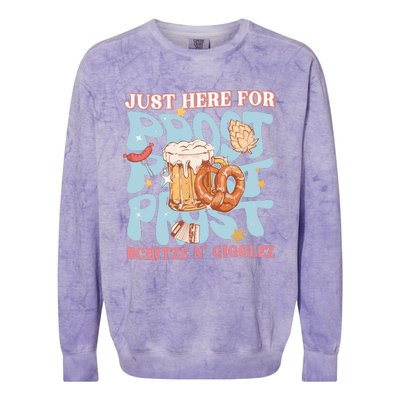 Just Here For Prost Oktoberfest Drinking Team Colorblast Crewneck Sweatshirt