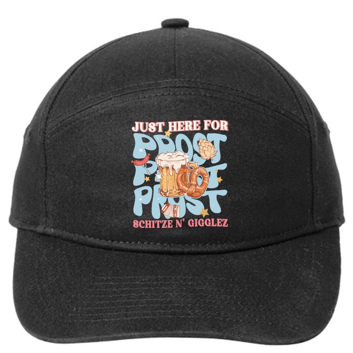 Just Here For Prost Oktoberfest Drinking Team 7-Panel Snapback Hat