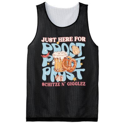 Just Here For Prost Oktoberfest Drinking Team Mesh Reversible Basketball Jersey Tank