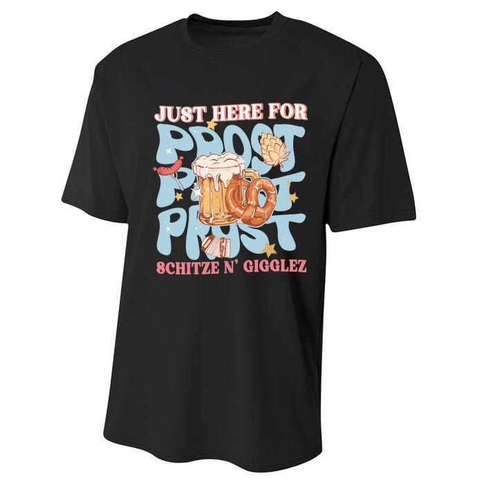 Just Here For Prost Oktoberfest Drinking Team Performance Sprint T-Shirt