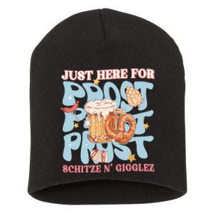 Just Here For Prost Oktoberfest Drinking Team Short Acrylic Beanie