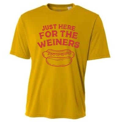 Just Here For The Wiener 4th Of July Cooling Performance Crew T-Shirt