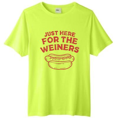 Just Here For The Wiener 4th Of July Tall Fusion ChromaSoft Performance T-Shirt