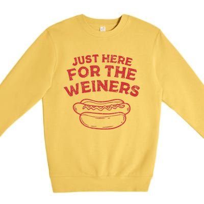 Just Here For The Wiener 4th Of July Premium Crewneck Sweatshirt