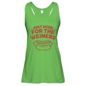 Just Here For The Wiener 4th Of July Ladies Essential Flowy Tank