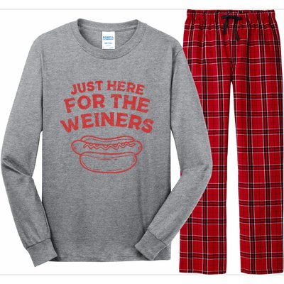 Just Here For The Wiener 4th Of July Long Sleeve Pajama Set