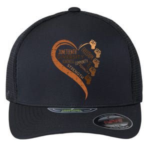 Juneteenth Heart Fists Black History Melanin Flexfit Unipanel Trucker Cap