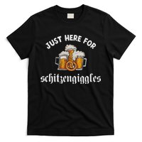 Just Here For Schitzengiggles Oktoberfest Drinking Team T-Shirt