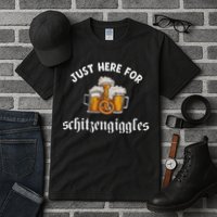 Just Here For Schitzengiggles Oktoberfest Drinking Team Tall T-Shirt