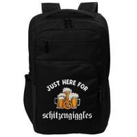 Just Here For Schitzengiggles Oktoberfest Drinking Team Impact Tech Backpack