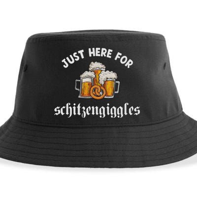 Just Here For Schitzengiggles Oktoberfest Drinking Team Sustainable Bucket Hat