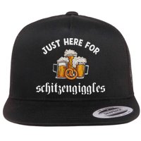 Just Here For Schitzengiggles Oktoberfest Drinking Team Flatbill Hat
