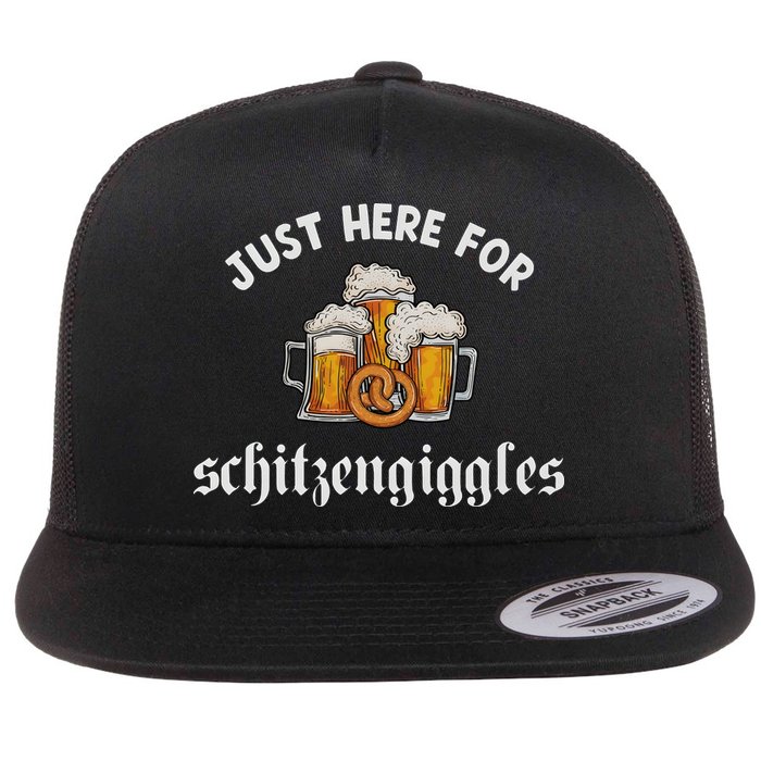 Just Here For Schitzengiggles Oktoberfest Drinking Team Flatbill Hat