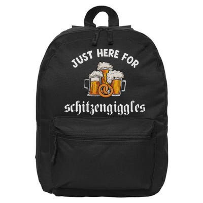 Just Here For Schitzengiggles Oktoberfest Drinking Team 16 in Basic Backpack
