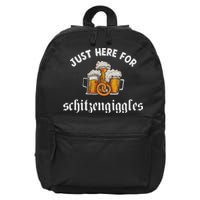 Just Here For Schitzengiggles Oktoberfest Drinking Team 16 in Basic Backpack