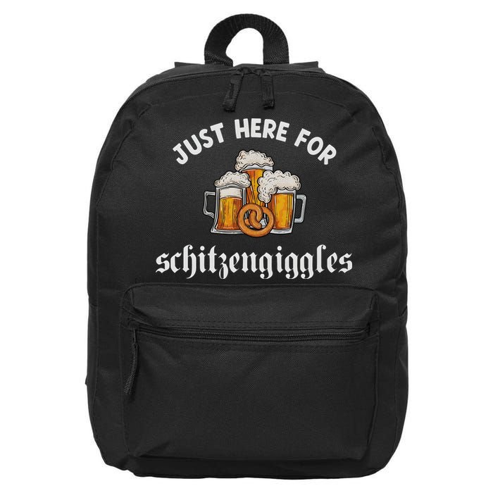 Just Here For Schitzengiggles Oktoberfest Drinking Team 16 in Basic Backpack