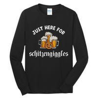 Just Here For Schitzengiggles Oktoberfest Drinking Team Tall Long Sleeve T-Shirt