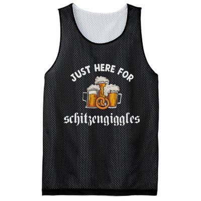 Just Here For Schitzengiggles Oktoberfest Drinking Team Mesh Reversible Basketball Jersey Tank
