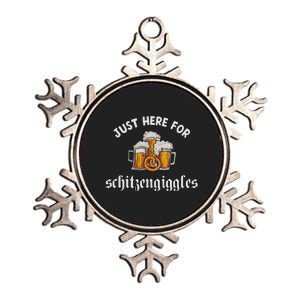 Just Here For Schitzengiggles Oktoberfest Drinking Team Metallic Star Ornament