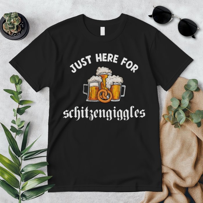 Just Here For Schitzengiggles Oktoberfest Drinking Team Premium T-Shirt