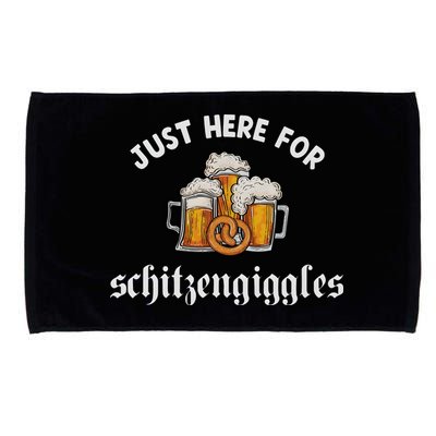 Just Here For Schitzengiggles Oktoberfest Drinking Team Microfiber Hand Towel