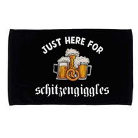 Just Here For Schitzengiggles Oktoberfest Drinking Team Microfiber Hand Towel
