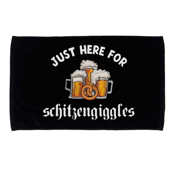 Just Here For Schitzengiggles Oktoberfest Drinking Team Microfiber Hand Towel