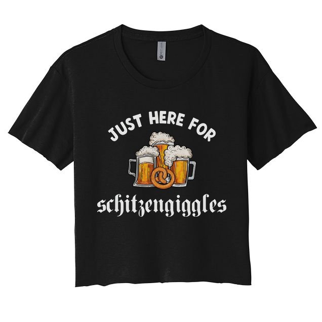 Just Here For Schitzengiggles Oktoberfest Drinking Team Crop Top
