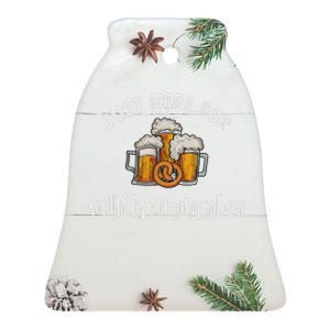 Just Here For Schitzengiggles Oktoberfest Drinking Team Ceramic Bell Ornament