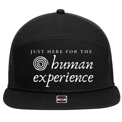 Just Here For The Human Experience Sacred Spiral 7 Panel Mesh Trucker Snapback Hat