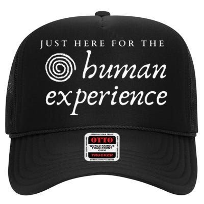 Just Here For The Human Experience Sacred Spiral High Crown Mesh Back Trucker Hat