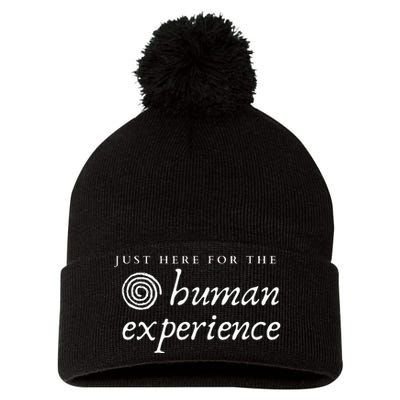 Just Here For The Human Experience Sacred Spiral Pom Pom 12in Knit Beanie